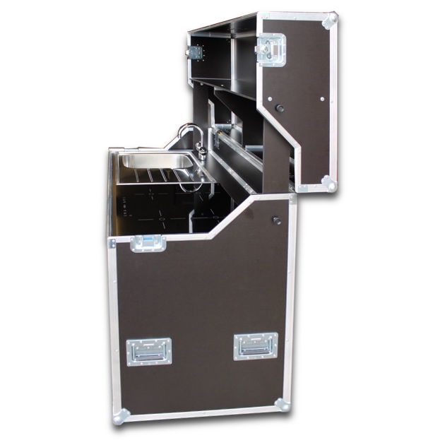 Die mobile Schrank- und Koffer-Küche Kitcase maxi von der Seite